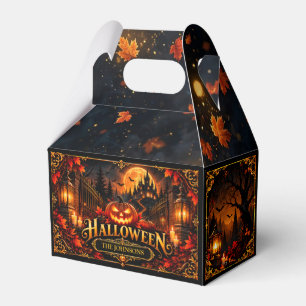 Elegant Gothic Halloween Pumpkin Custom Favour Box