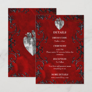 Elegant gothic halloween wedding enclosure card