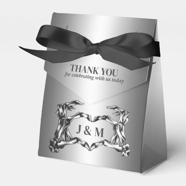 Elegant gothic halloween wedding  favour box (Front Side)