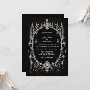 Elegant Gothic Halloween Wedding Invitation