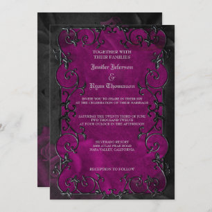 Elegant gothic halloween wedding Invitation