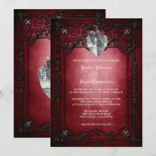 Elegant gothic halloween wedding Invitation