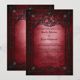Elegant gothic halloween wedding Invitation