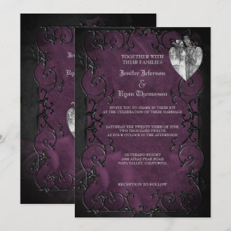 Elegant gothic halloween wedding Invitation