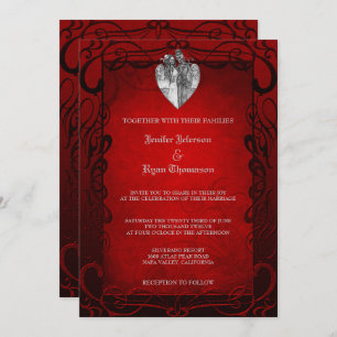 Elegant gothic halloween wedding Invitation