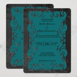 Elegant gothic halloween wedding Invitation