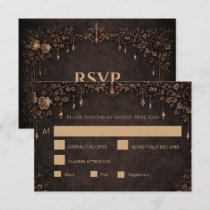 Elegant gothic halloween Wedding RSVP Card