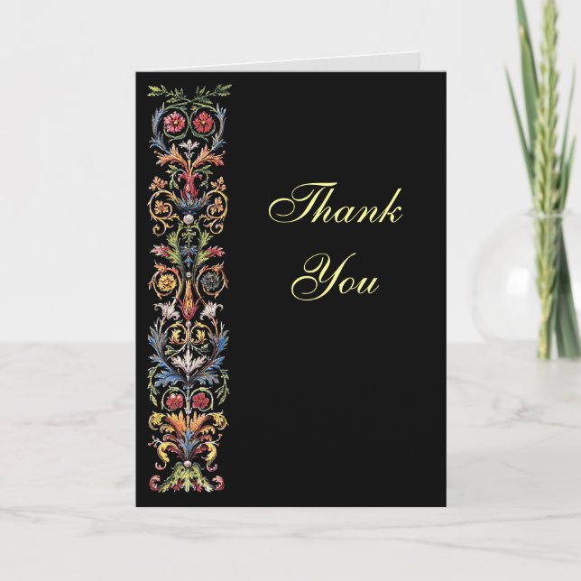 Elegant Gothic Illuminated Thank You Card (Front)