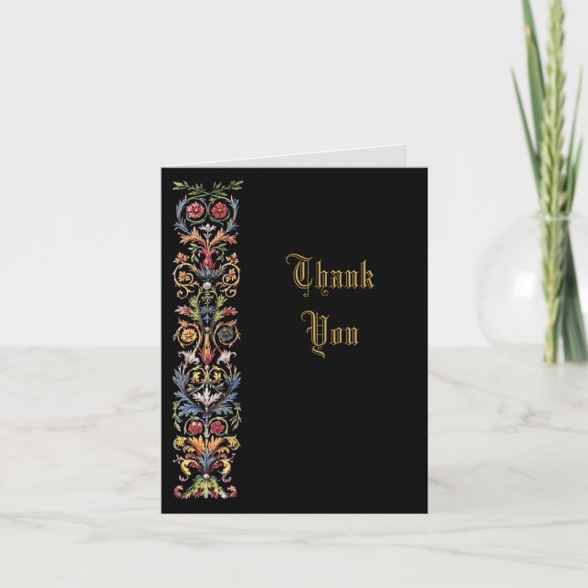 Elegant Gothic Illuminated Thank You Card (Front)