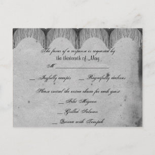Elegant Gothic Lace Posh RSVP Postcard