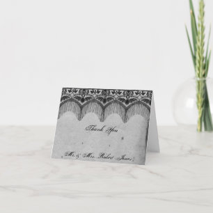 Elegant Gothic Lace Posh Wedding Thank You Card
