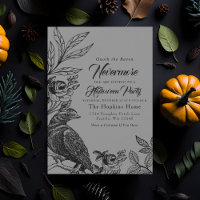 Elegant Gothic Nevermore Raven Halloween Party