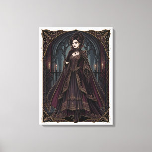 Elegant Gothic Queen Victorian Dark Art – Fantasy  Canvas Print