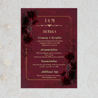 Elegant Gothic Romance Wedding Enclosure Card