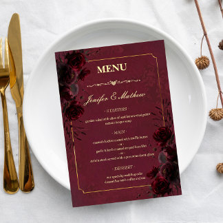 Elegant Gothic Romance Wedding  Menu