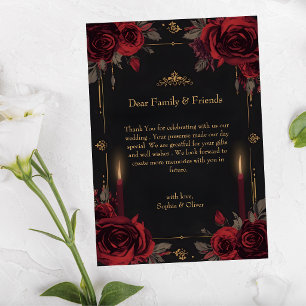 Elegant Gothic Romance Wedding  Thank You Card