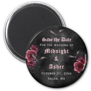 Elegant Gothic Rose Save the Date Magnet