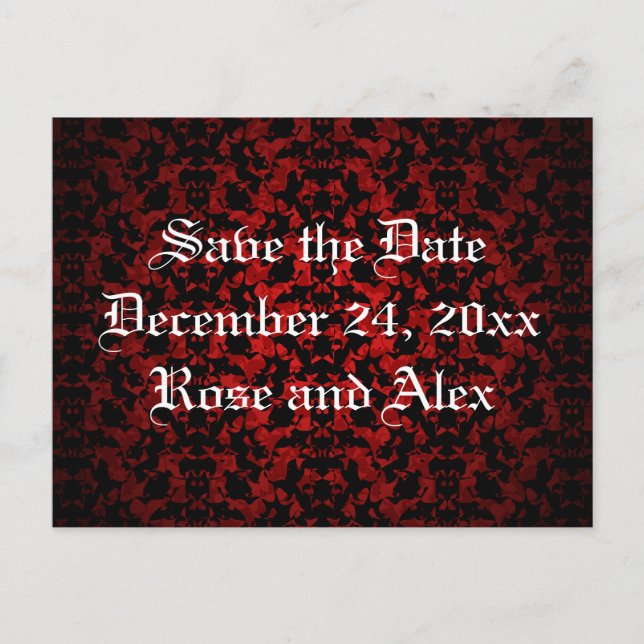 Elegant Gothic Save the Date postcard (Front)