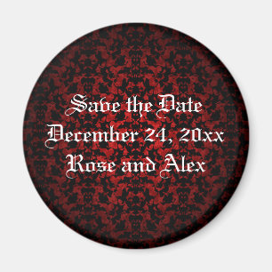 Elegant Gothic save the date wedding magnet