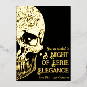 Elegant Gothic Skull Halloween Party Foil