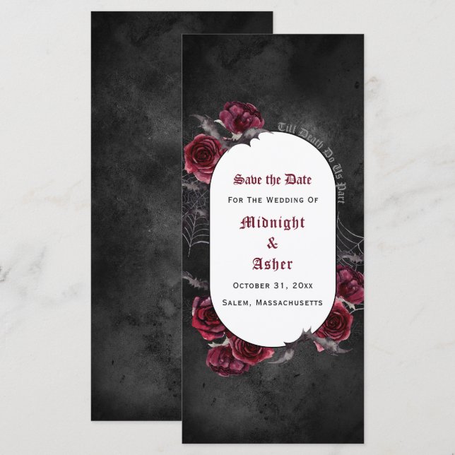 Elegant Gothic Till Death Do Us Part Save The Date (Front/Back)