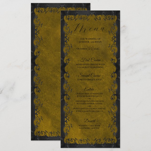 Elegant Gothic Wedding Menu (Front/Back)