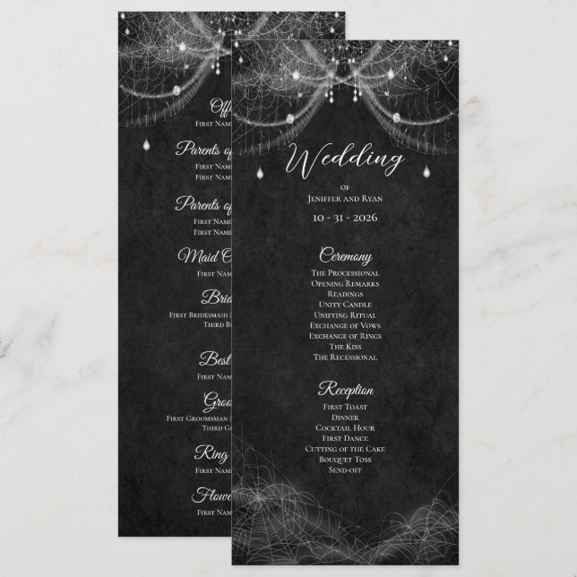 Elegant Gothic Wedding Program (Front/Back)