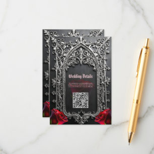 Elegant Gothic Wedding Rose Frame  Enclosure Card