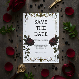 Elegant Gothic Wedding Save The Date Invitation