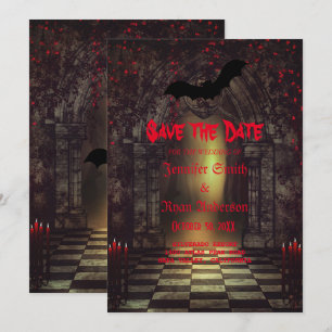 Elegant  Gothic  wedding save the date  Invitation