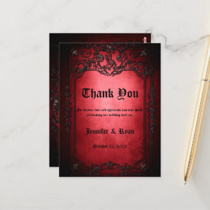 Elegant Gothic wedding Thank You Card