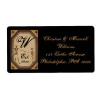 Elégant Gothique Déco Skeletons Mariage Monogramme