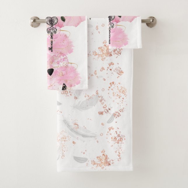 Élégant, gothique, ensemble de serviettes de bain  (En situation)