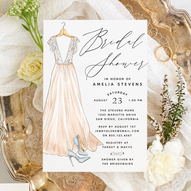 Elegant Gown Bridal Shower Invitation (Creator Uploaded)