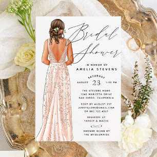 Elegant Gown Bridal Shower Invitation