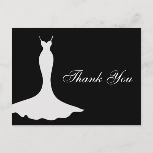 Elegant Gown Bridal Shower Thank You Postcard