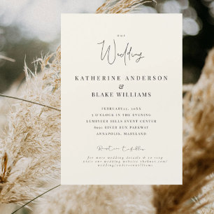 Elegant Grace Cream Wedding Magnetic Magnetic Invitation