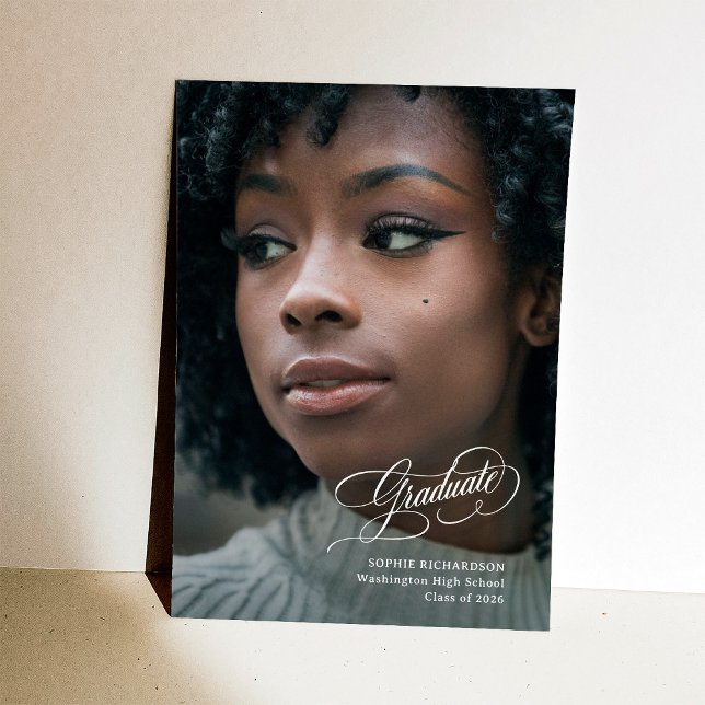Elegant Grad | Photo and Modern Calligraphy Announcement (Creator Uploaded)