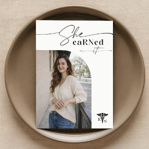 Elegant Grad Photo RN Graduation Announcement Postcard