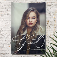 Elegant Grad Script Photo Graduation Party