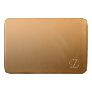 Elegant Gradient Gold with Custom Monogram Bath Mat