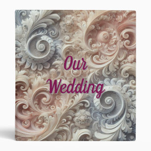 Elegant Gradient Pastel Lace Pattern Binder