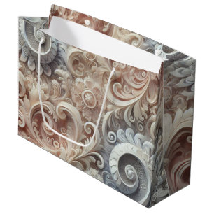 Elegant Gradient Pastel Lace Pattern Medium Gift B Large Gift Bag