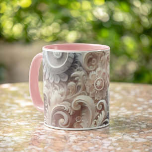 Elegant Gradient Pastel Lace Pattern Mug