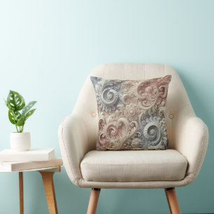 Elegant Gradient Pastel Lace Pattern Throw Pillow