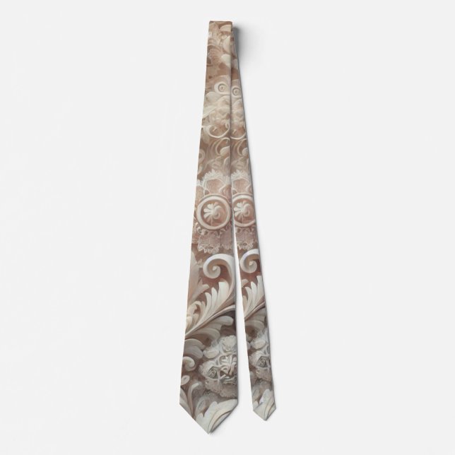 Elegant Gradient Pastel Lace Pattern Tie (Front)