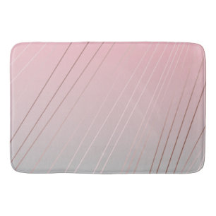 Elegant gradient pink grey pattern rose gold bath mat