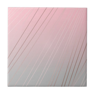 Elegant gradient pink grey pattern rose gold tile