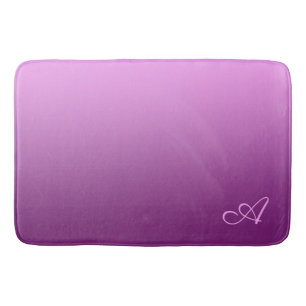Elegant Gradient Pink with Custom Monogram Bath Mat
