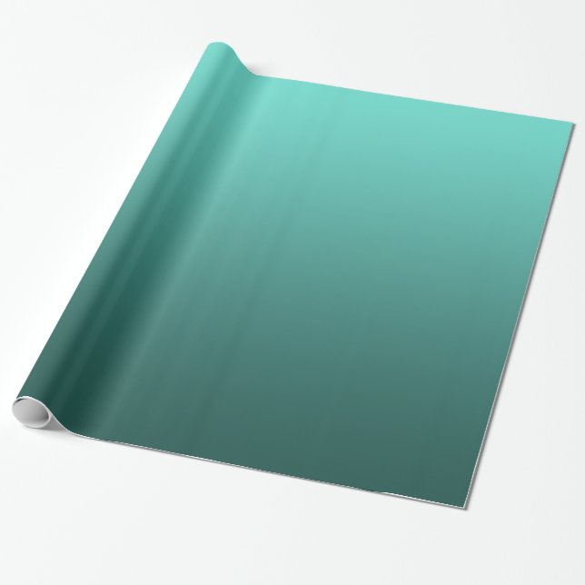 Elegant Gradient Teal Green Wrapping Paper (Unrolled)